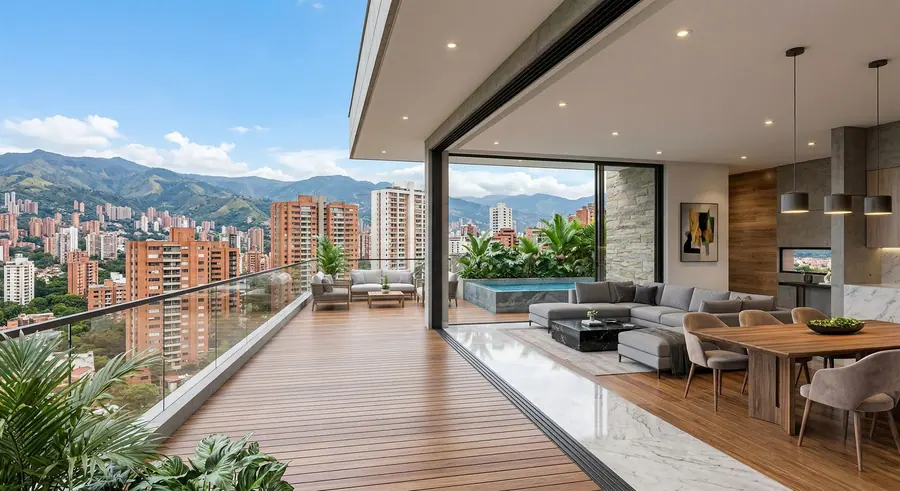 Stylish apartment in El Poblado, Medellín with mountain views
